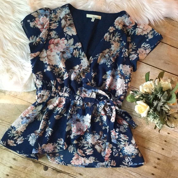 june & hudson Tops - June & Hudson Floral Wrap Top